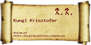 Kungl Krisztofer névjegykártya